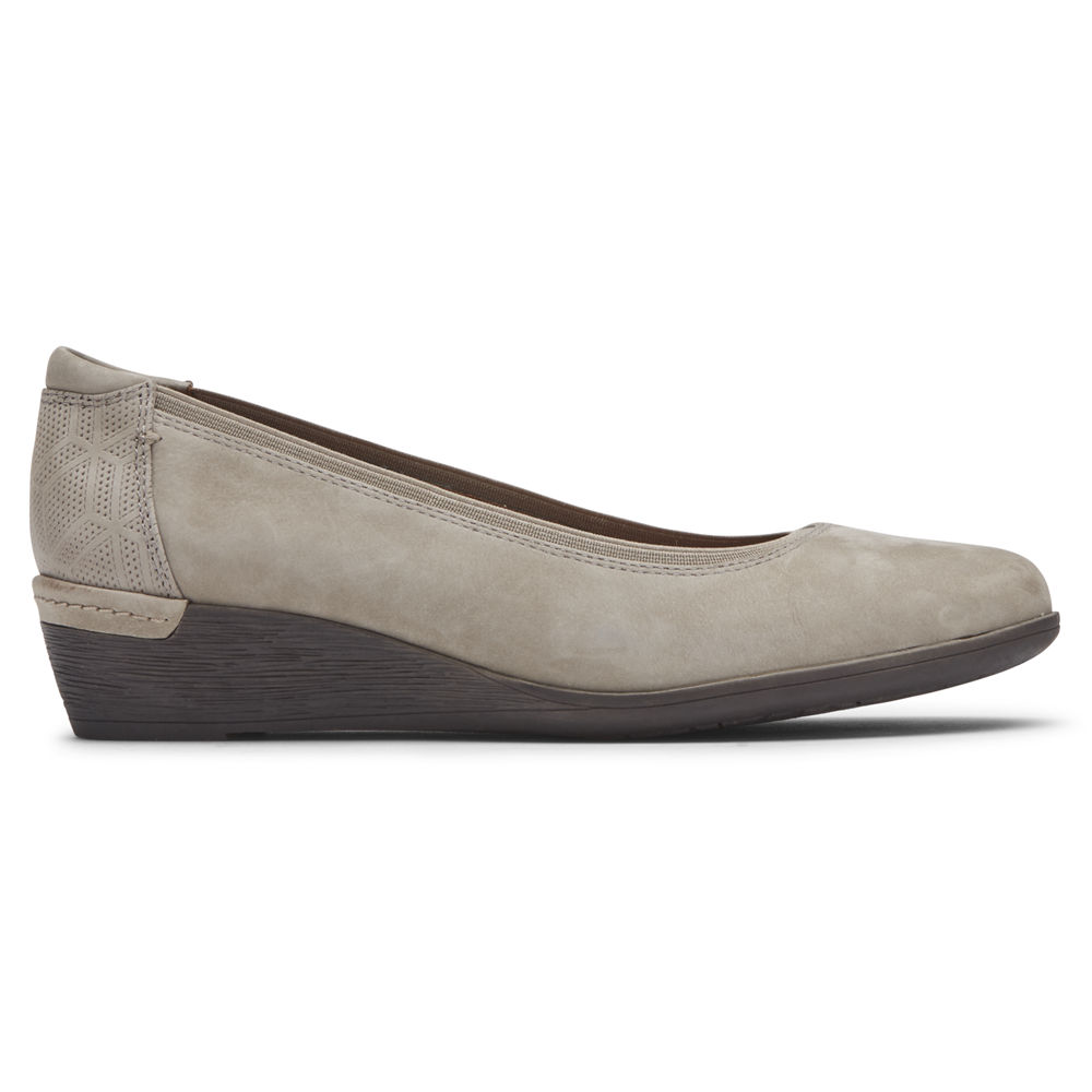 Rockport Womens Pumps Grey - Cobb Hill Devyn Wedge - UK 863-YIWCPK